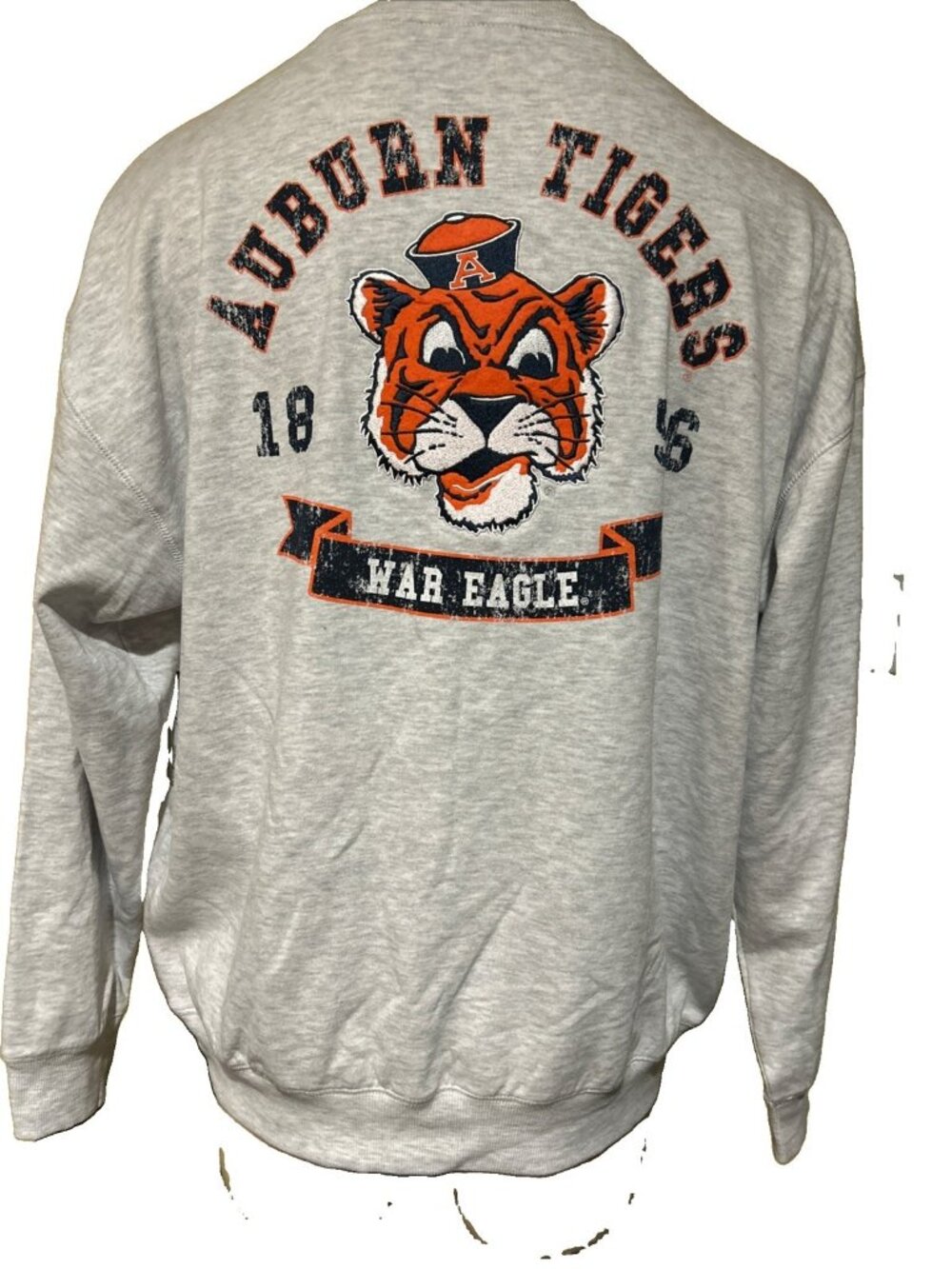 NEW Auburn Tigers AU Colosseum Navy Gray Stitched Crew Neck Sweatshirt Men's L
